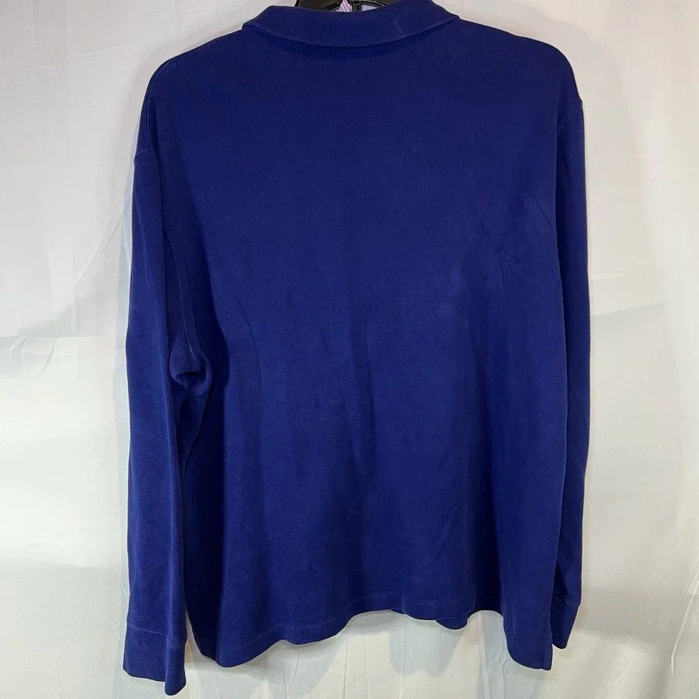 Polo Ralph Lauren‎ Estate Rib Sweater Men's XXL Yellow Pony ¼ Zip Pullover Blue